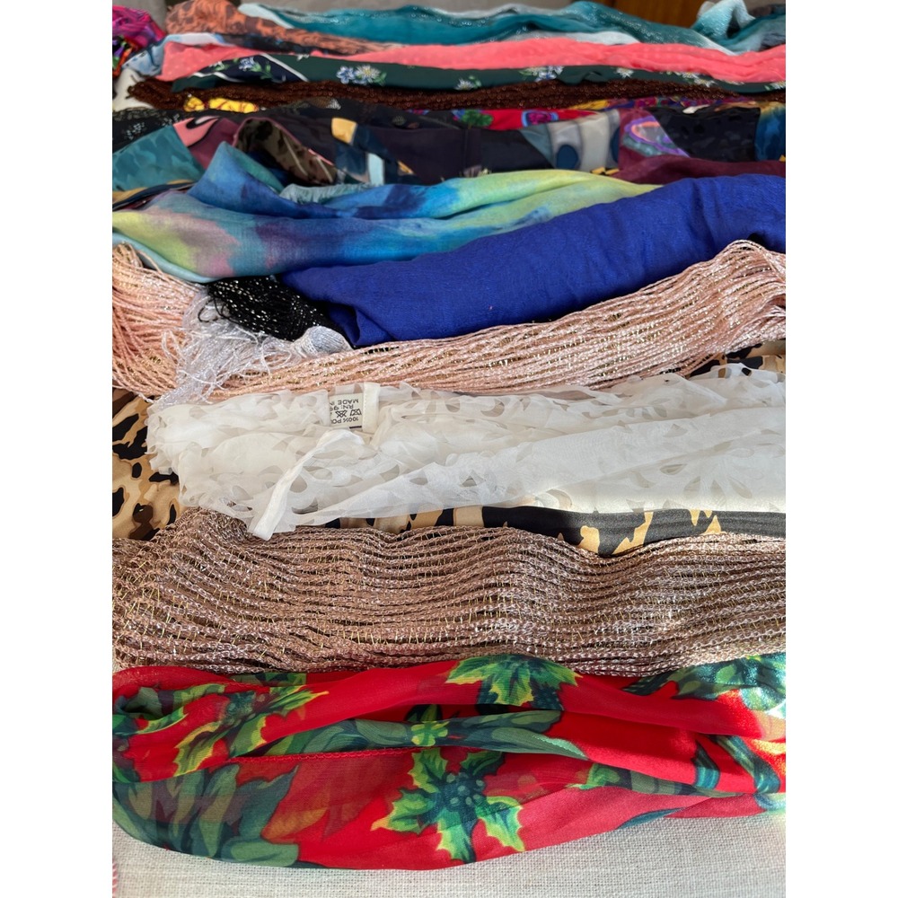 Assorted Womens Scarf Lot Pashmina Silk Velvet Burnout Floral Chiffon Bundle 43 - Picture 9 of 15